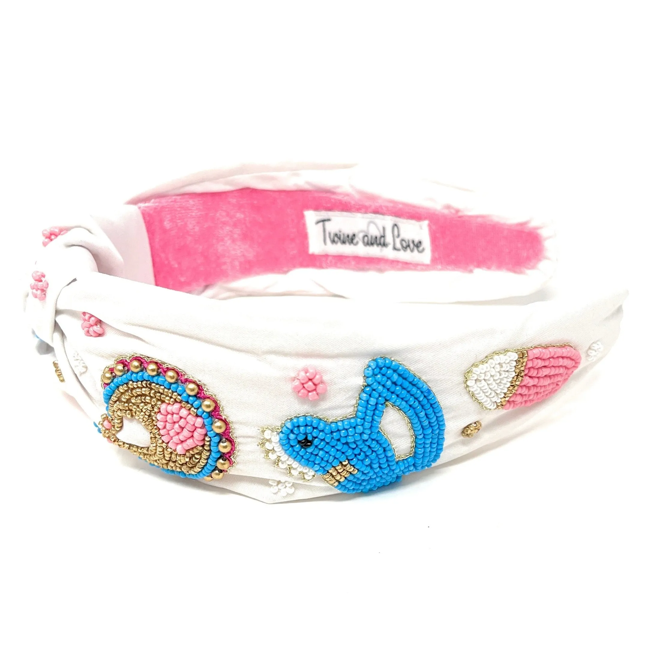 Hand Beaded Baby Shower Knot Headband