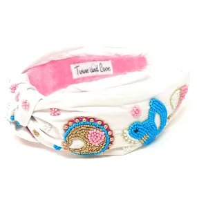 Hand Beaded Baby Shower Knot Headband