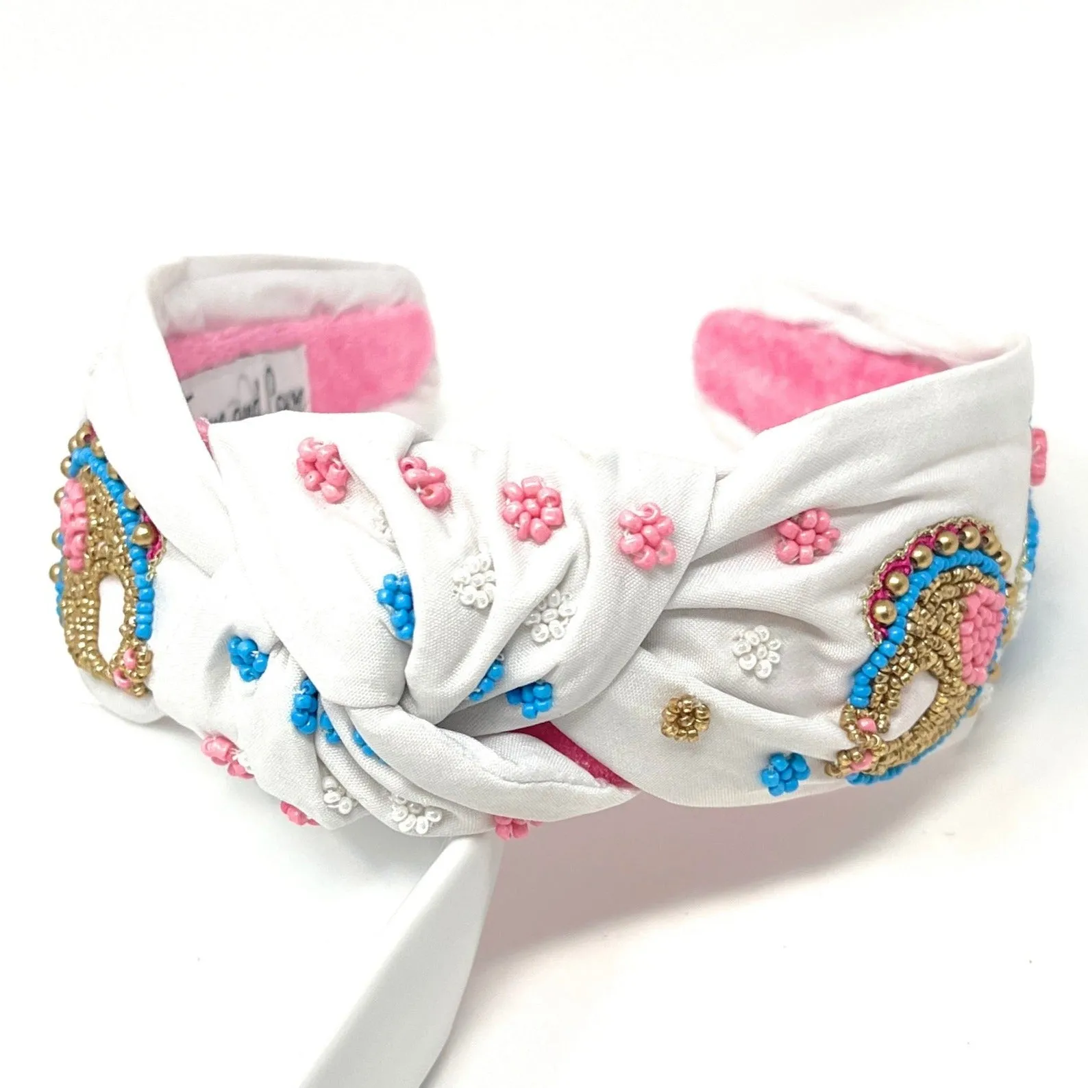 Hand Beaded Baby Shower Knot Headband