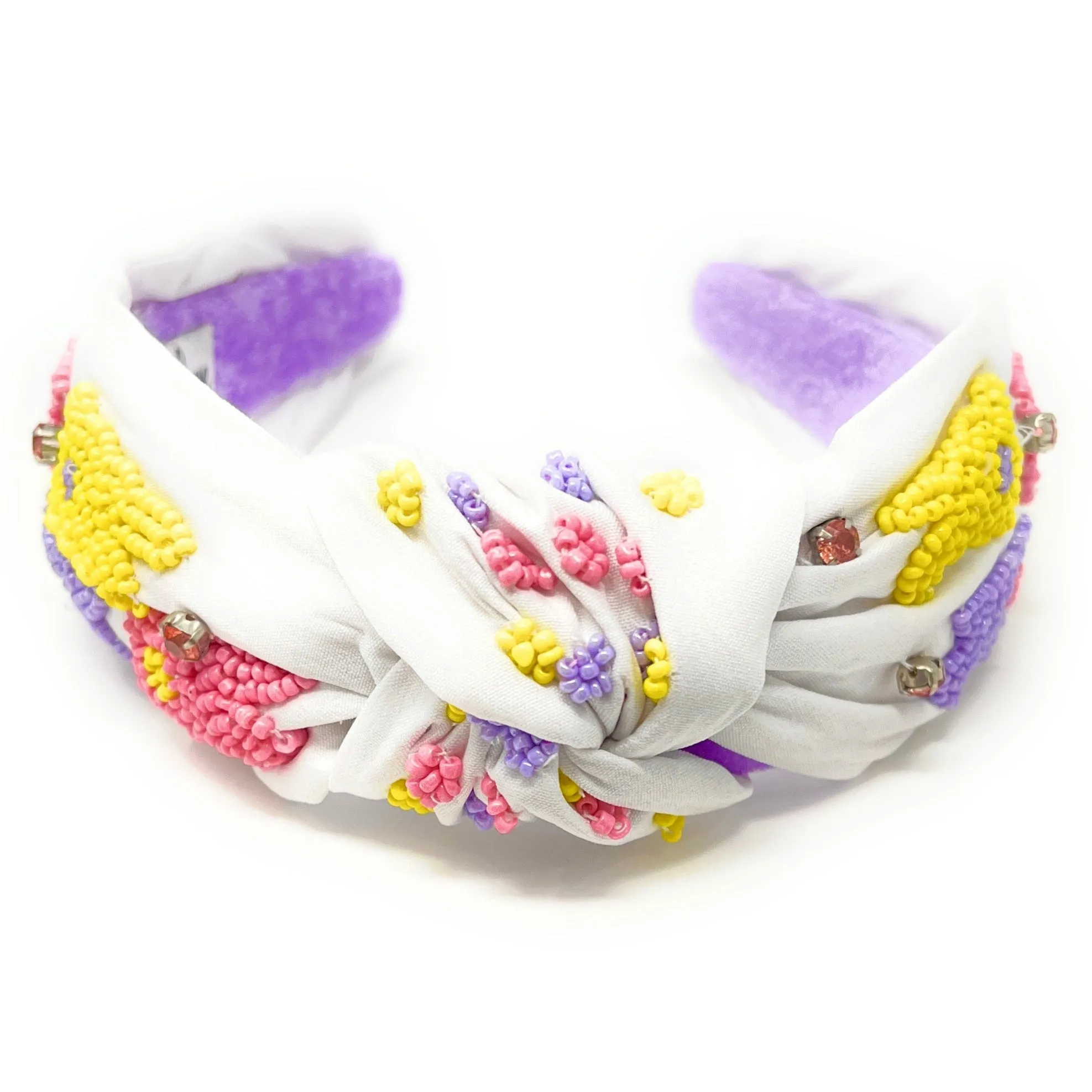 Hand Beaded Bunny Knot Headband
