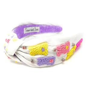 Hand Beaded Bunny Knot Headband