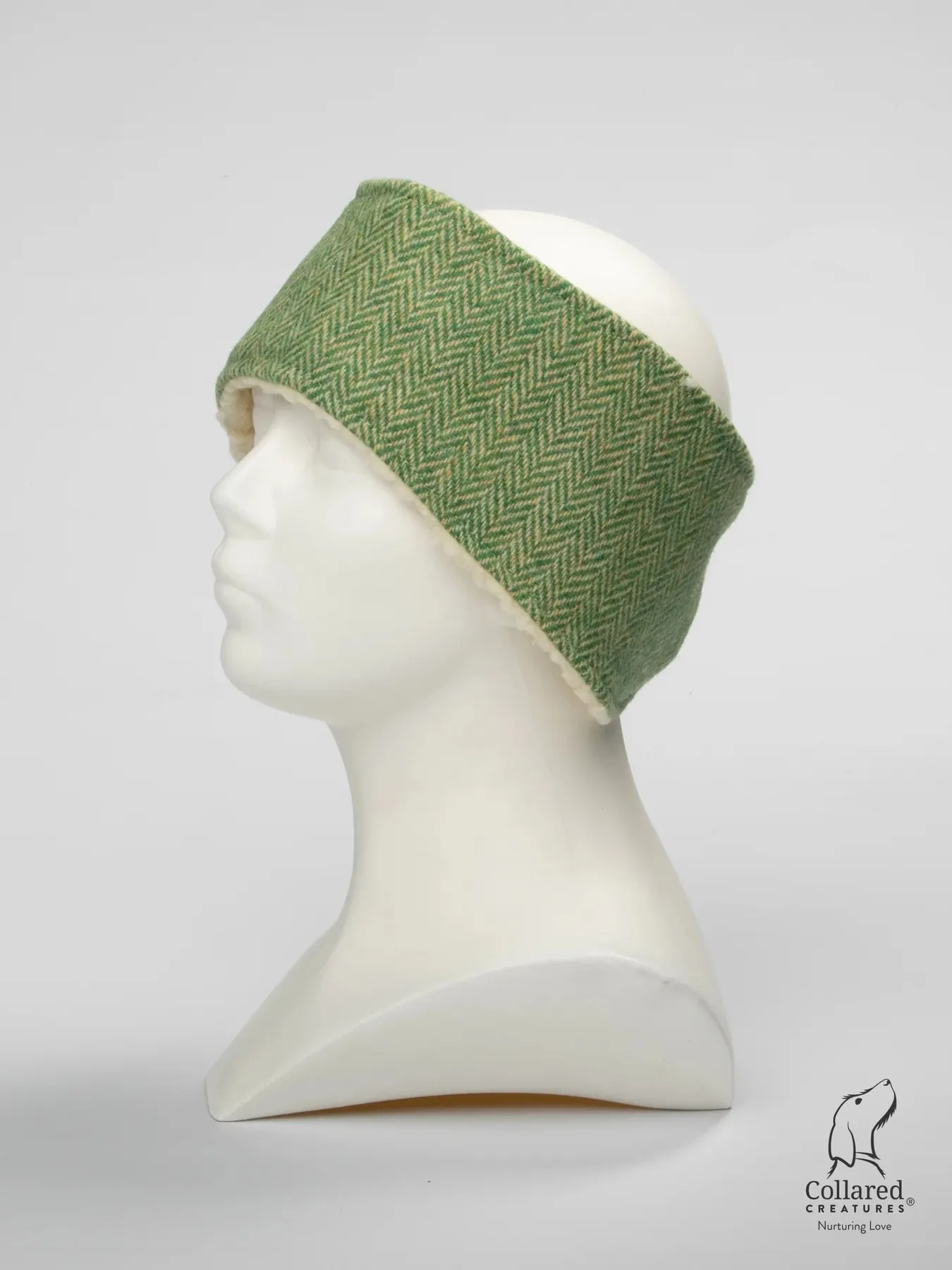 Harris Tweed Green Herringbone Luxury Dog Collar