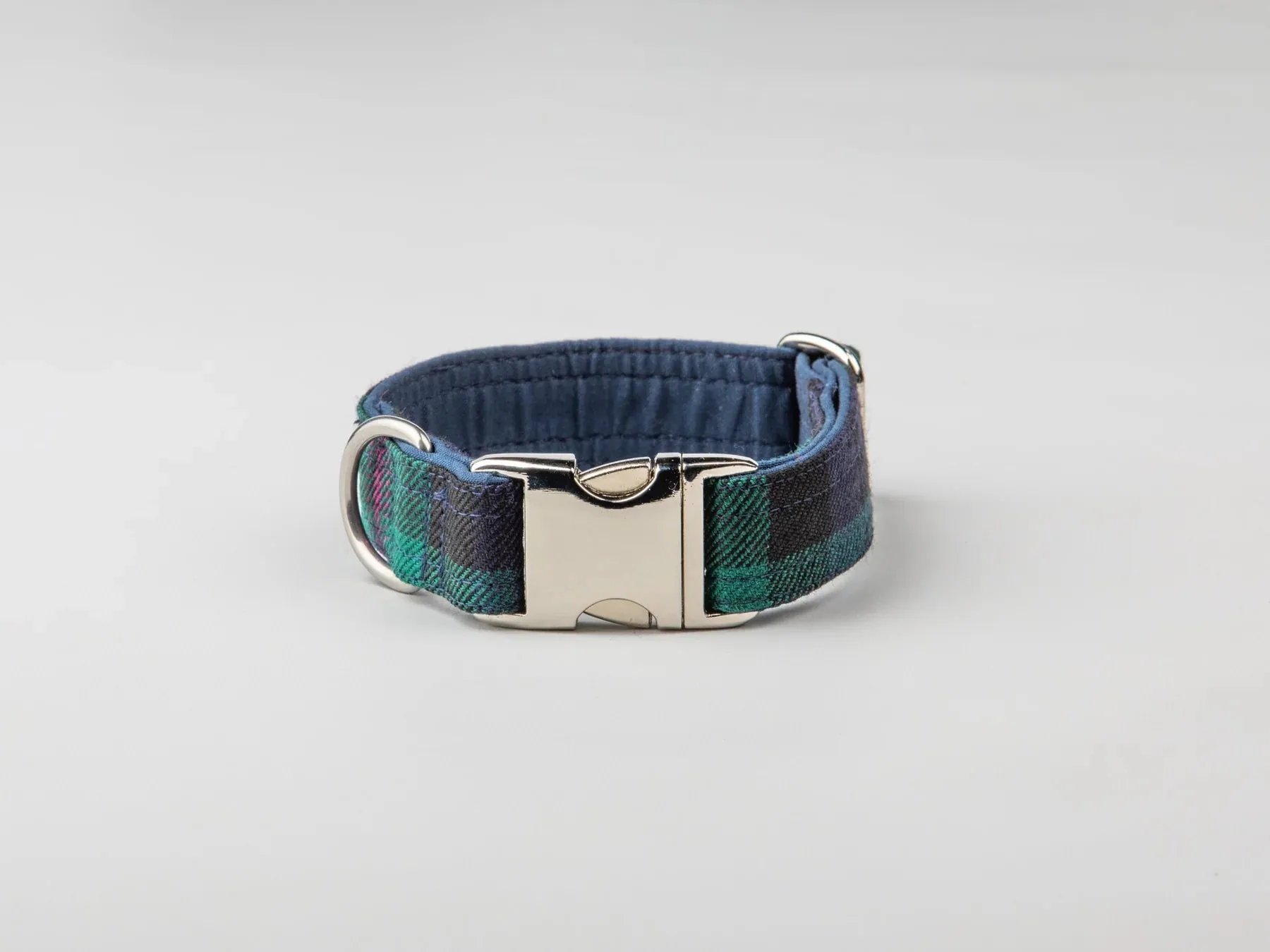 Harris Tweed Luxury Clasp Dog Collar Baird Modern Tartan
