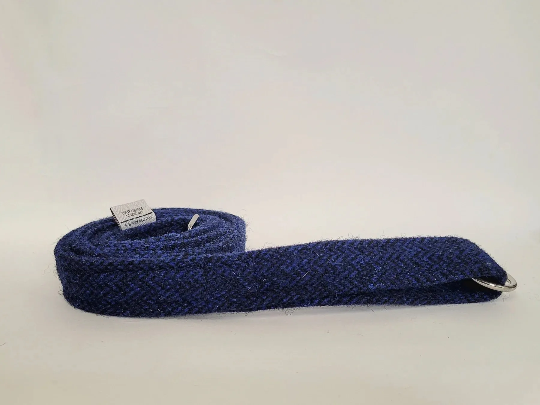 Harris Tweed Midnight Blue Herringbone Luxury Dog Collar