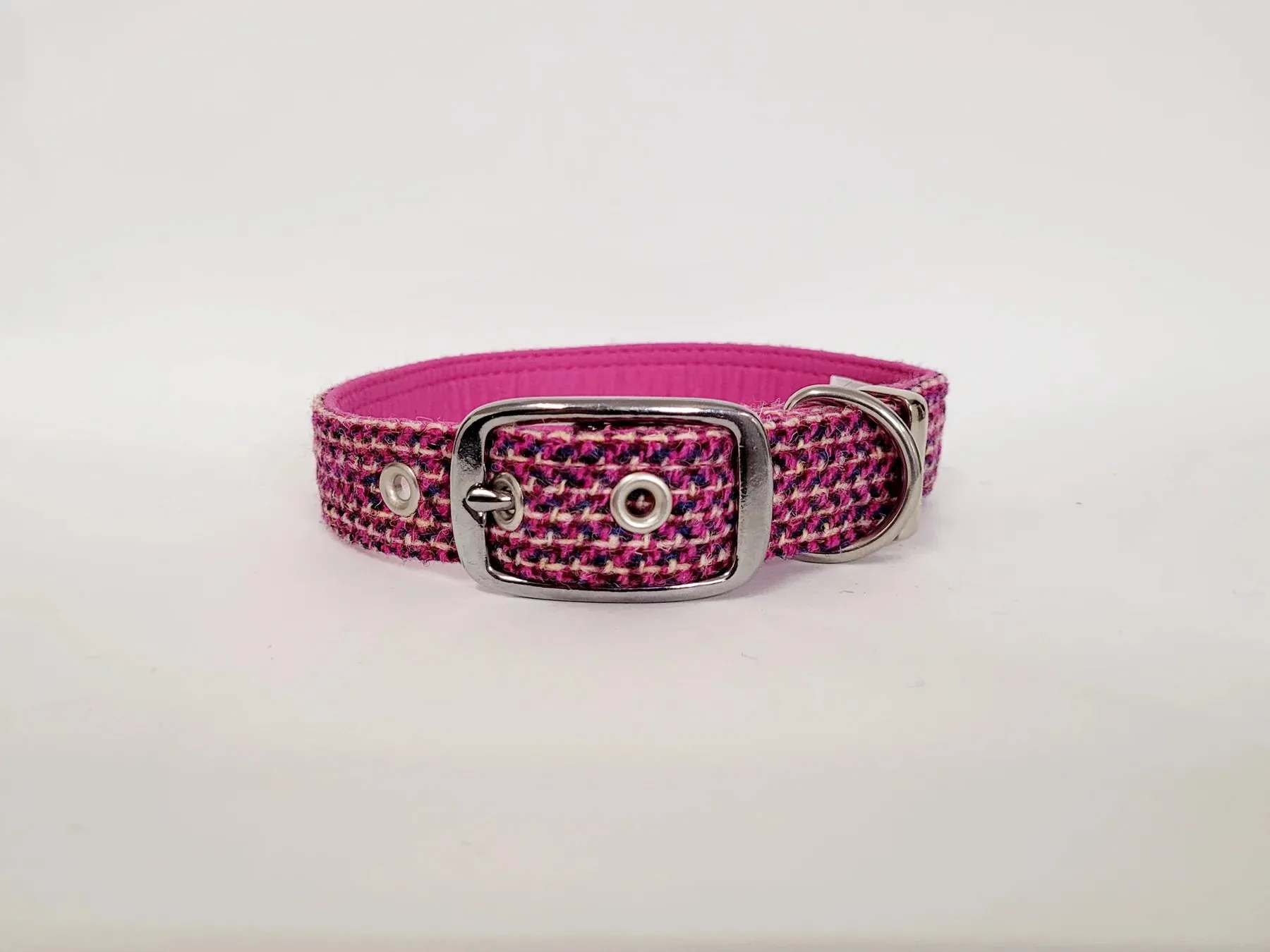Harris Tweed Pink Paradise Dog Collar