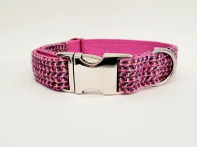 Harris Tweed Pink Paradise Dog Collar