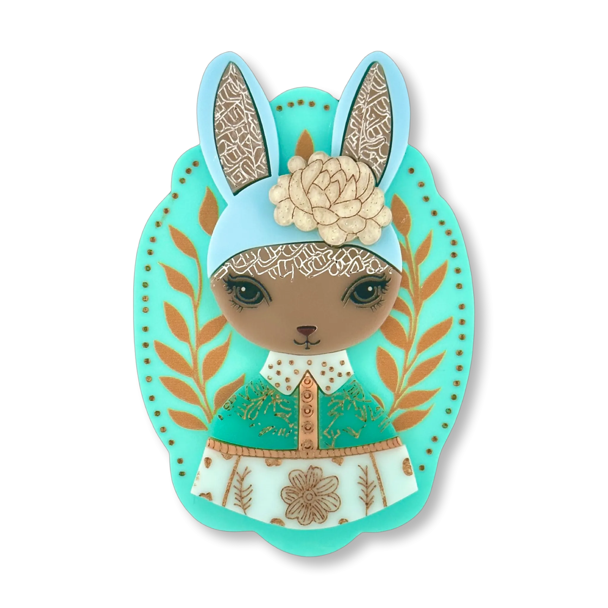 Hazel the bunny 🐰 - brooch - Set of 4