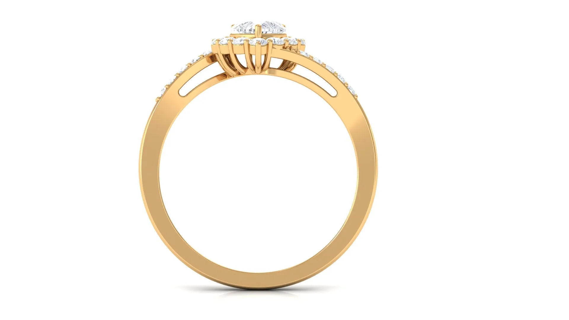 Heart Shape Cubic Zirconia Bypass Promise Ring