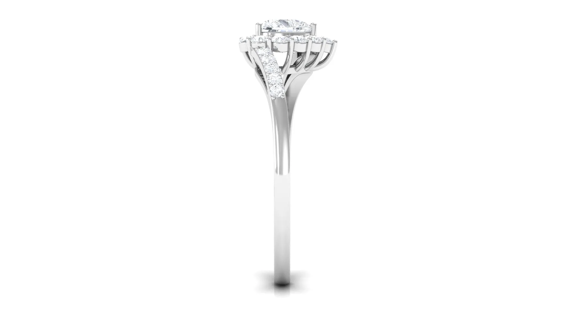 Heart Shape Cubic Zirconia Bypass Promise Ring