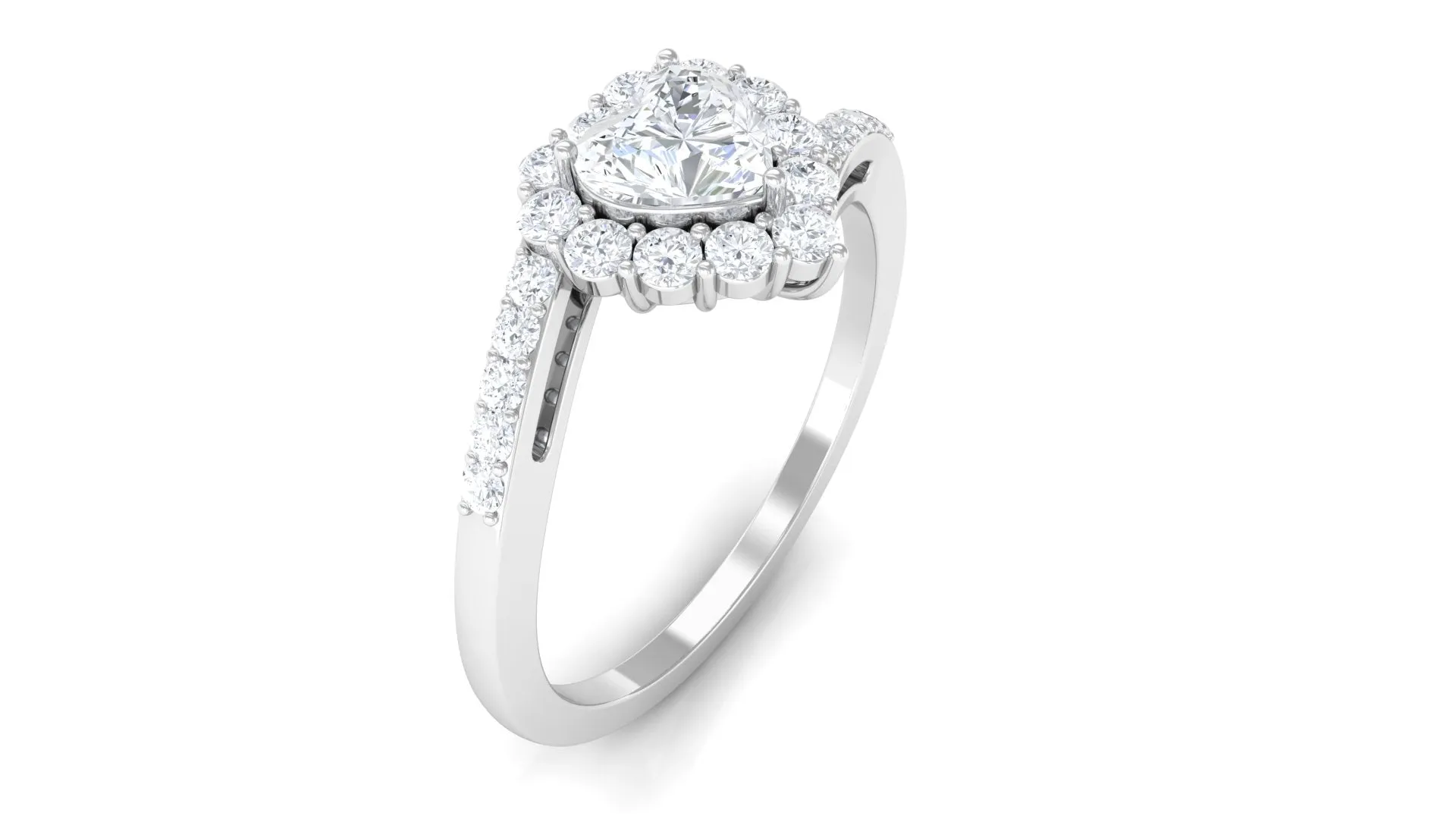 Heart Shape Cubic Zirconia Bypass Promise Ring