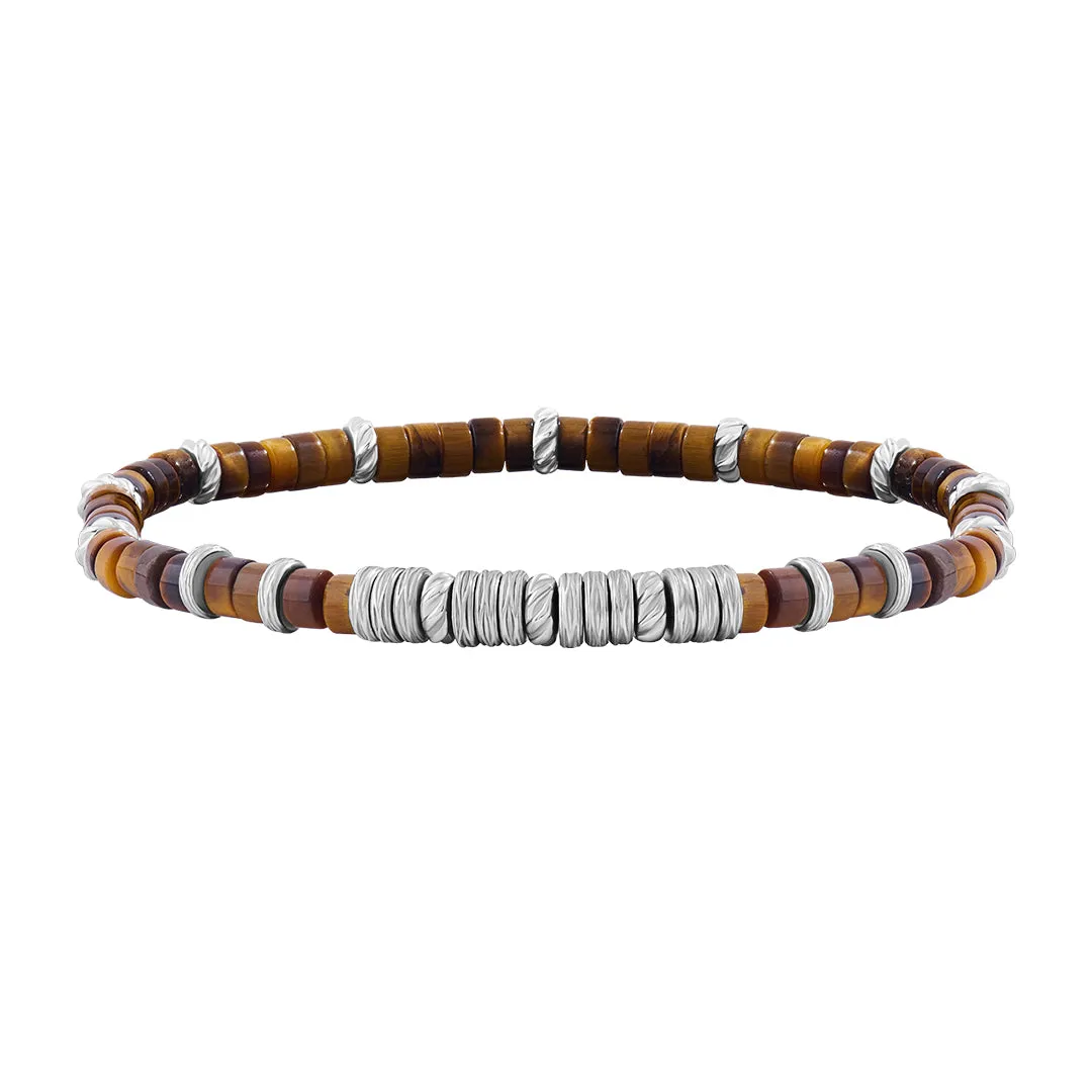 Heishi Beaded Bracelet - Solid Silver