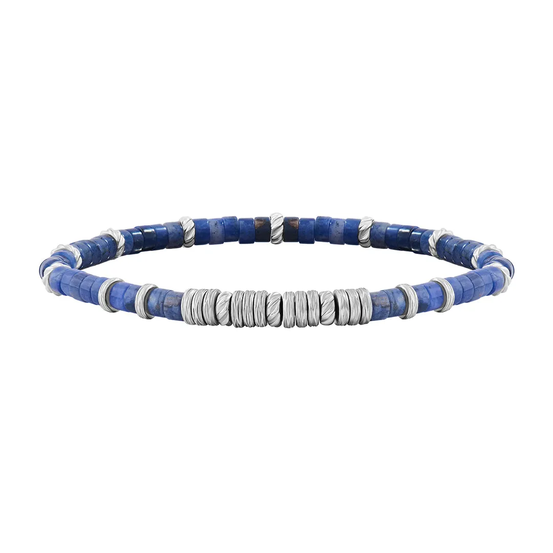 Heishi Beaded Bracelet - Solid Silver