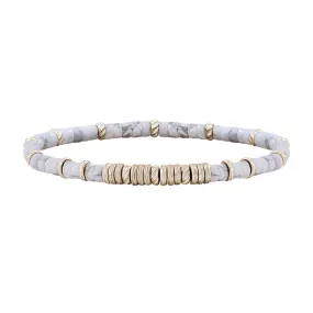 Heishi Beaded Bracelet - Solid Silver