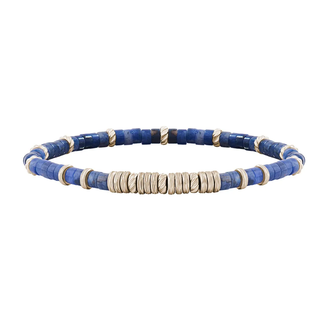 Heishi Beaded Bracelet - Solid Silver