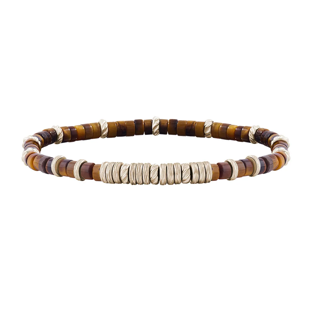 Heishi Beaded Bracelet - Solid Silver