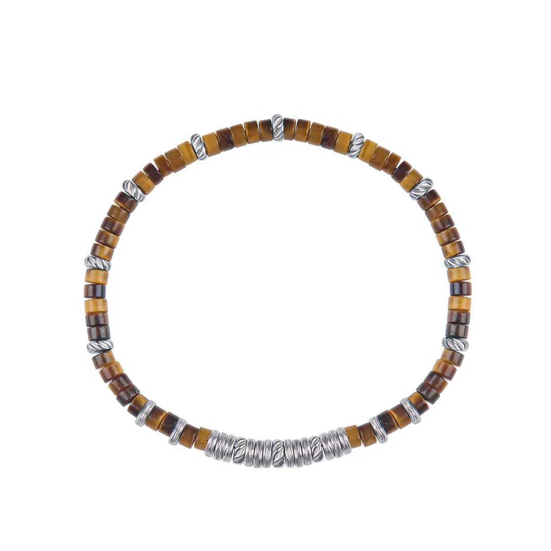 Heishi Beaded Bracelet - Solid Silver