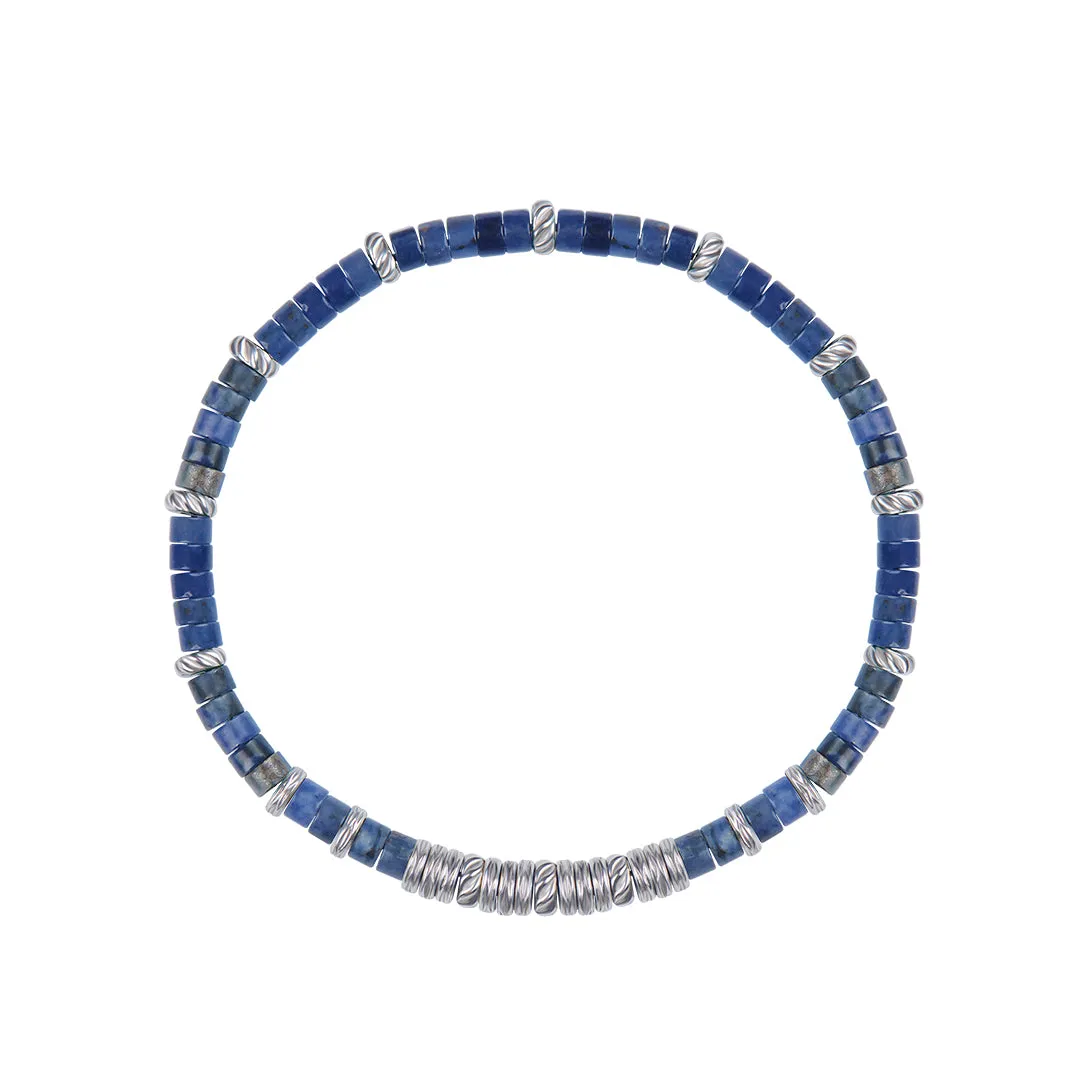 Heishi Beaded Bracelet - Solid Silver