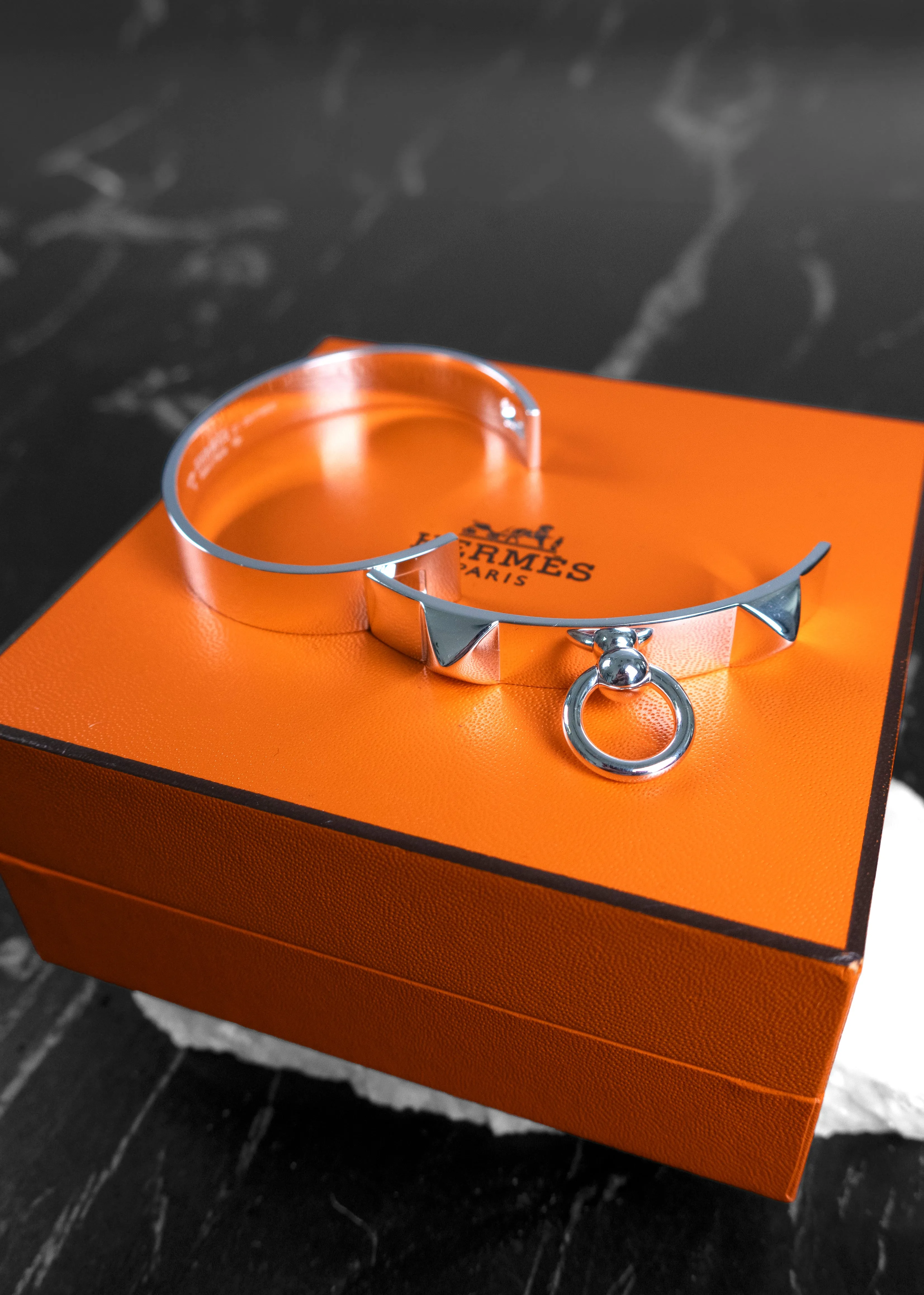Hermès Sterling Silver Collier De Chien PM Bracelet