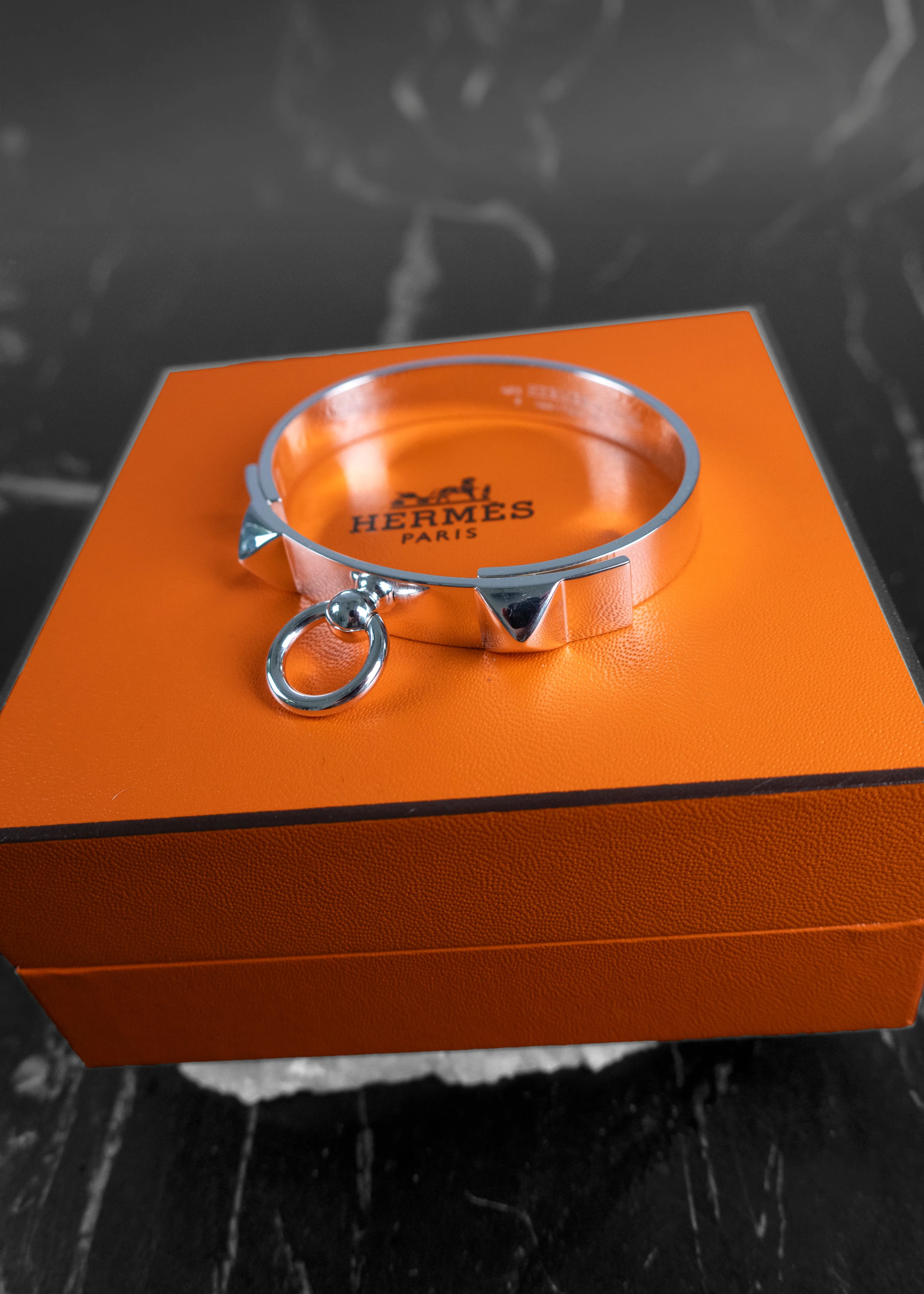 Hermès Sterling Silver Collier De Chien PM Bracelet