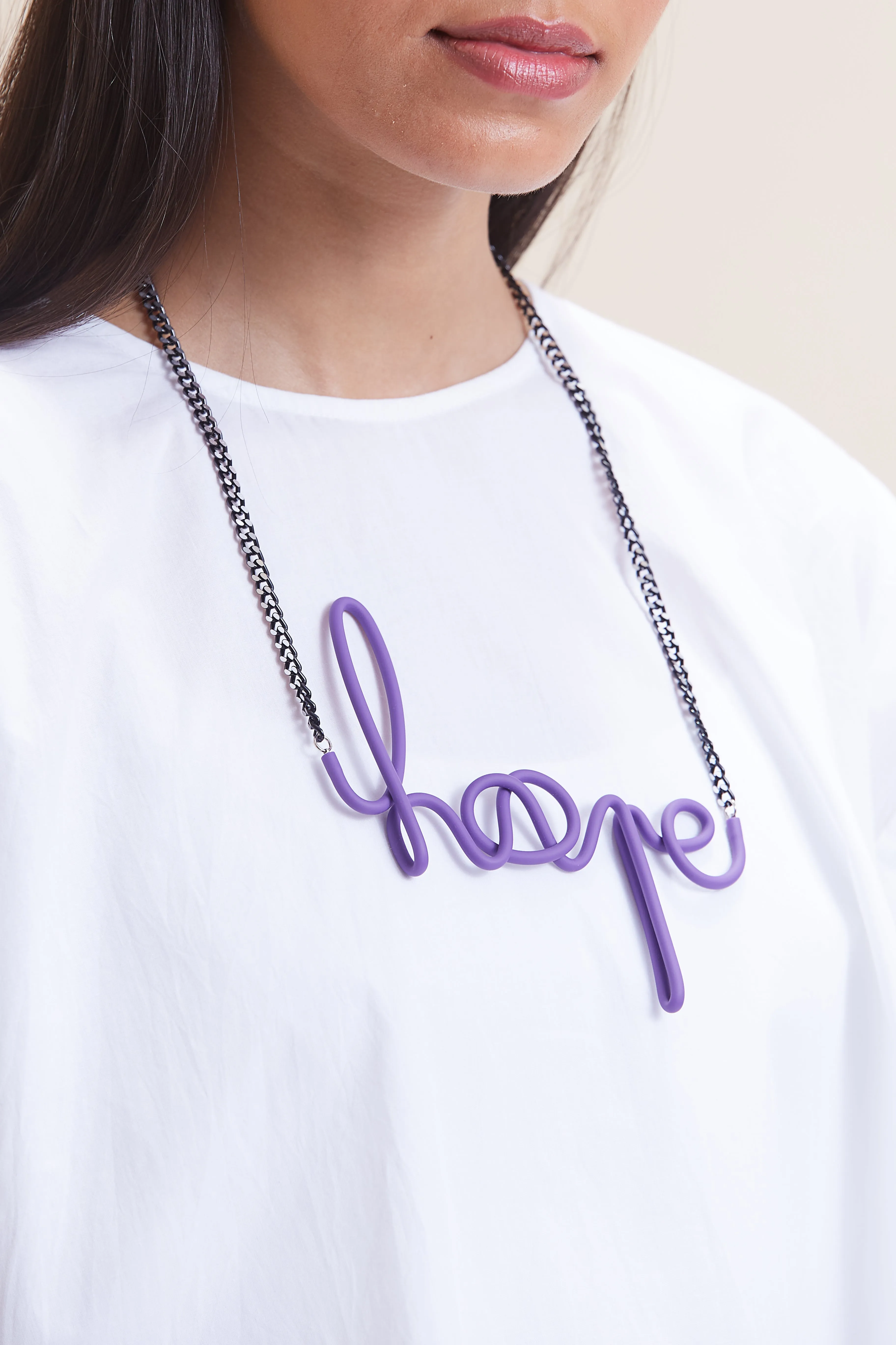Hope Necklace Short - Purple