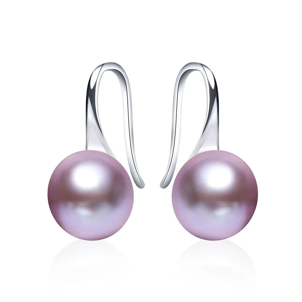 Hot selling stud earrings for women 9-9.5mm big Natural pearl jewelry 925 sterling silver jewelry