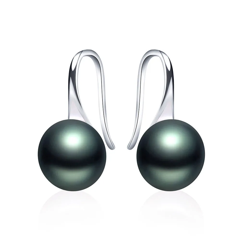 Hot selling stud earrings for women 9-9.5mm big Natural pearl jewelry 925 sterling silver jewelry