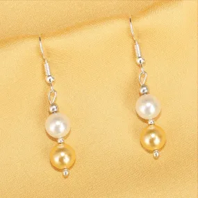 Imeora Golden White 8mm Shell Pearl Earrings