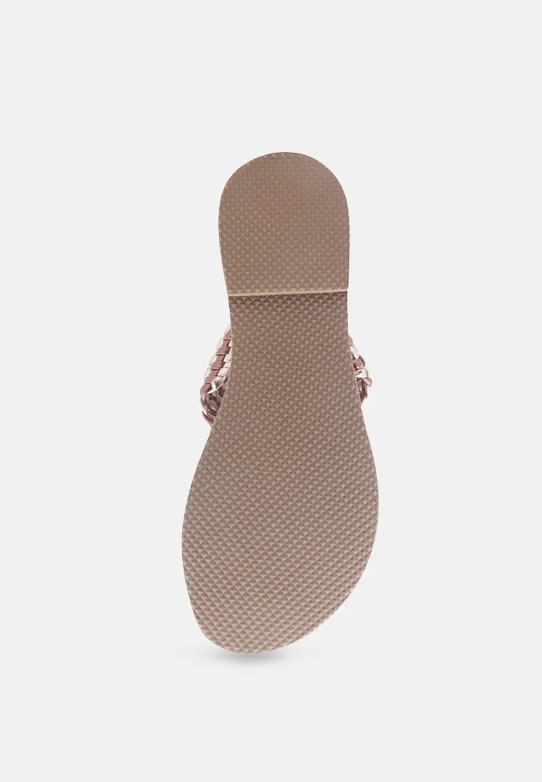 Isidora Braided Leather Flat Sandal