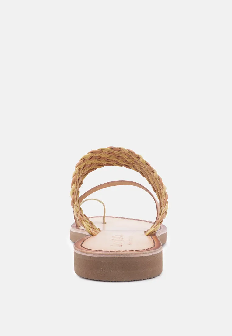 Isidora Braided Leather Flat Sandal