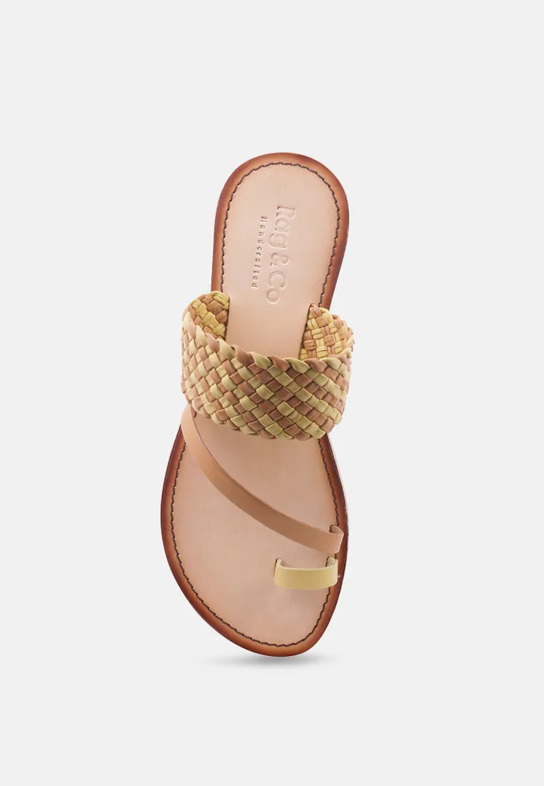 Isidora Braided Leather Flat Sandal