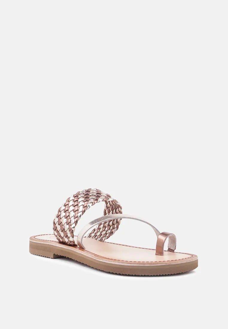 Isidora Braided Leather Flat Sandal