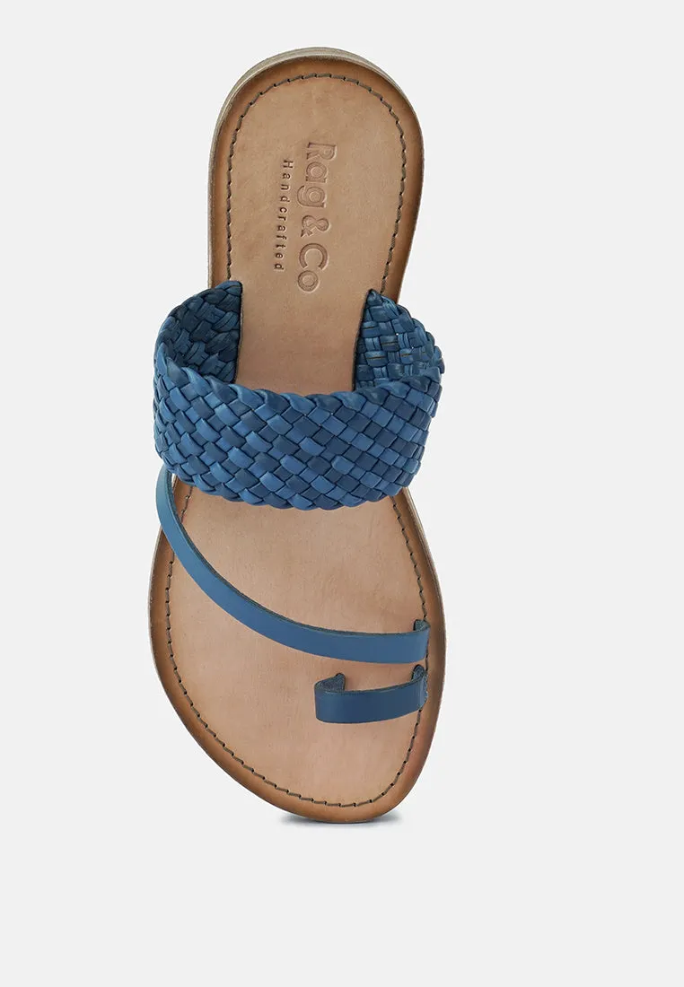 Isidora Braided Leather Flat Sandal