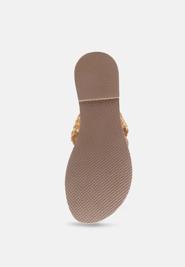 Isidora Braided Leather Flat Sandal