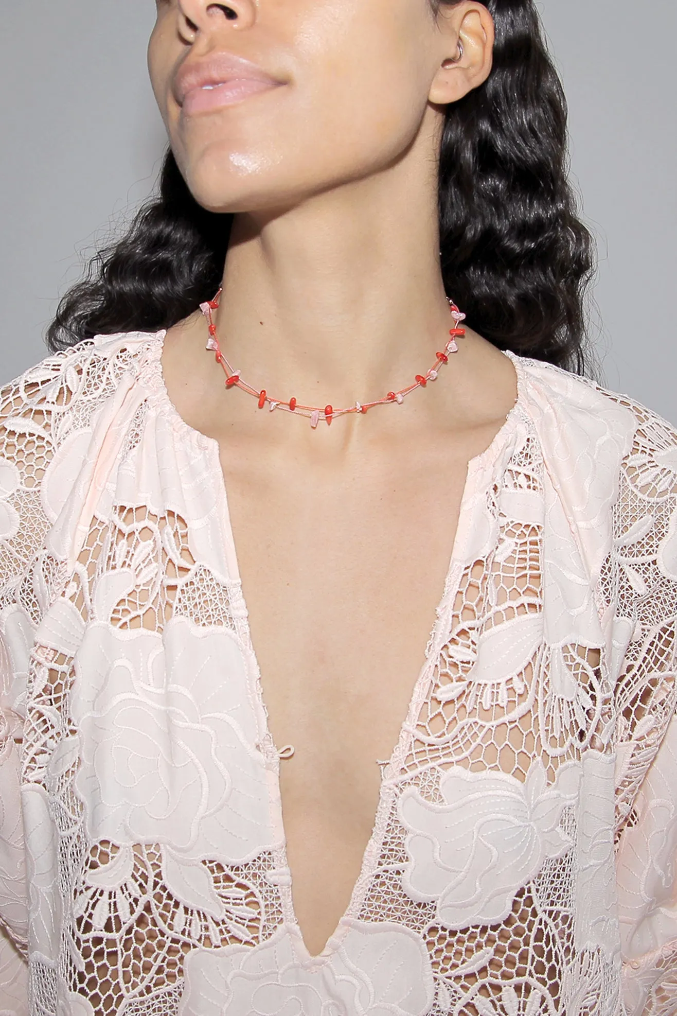 ISSHI, Desnuda Necklace, Pale Rose
