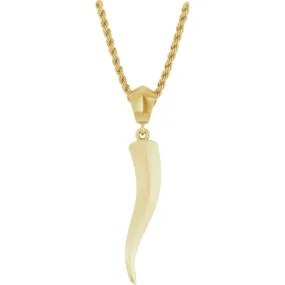 Italian Horn Necklace in 14K Yellow Gold