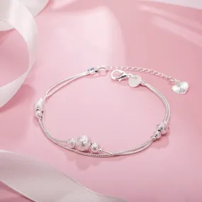 JC - Silver Star Charm Bracelet: 925 sterling, perfect for women’s weddings and holiday gifts