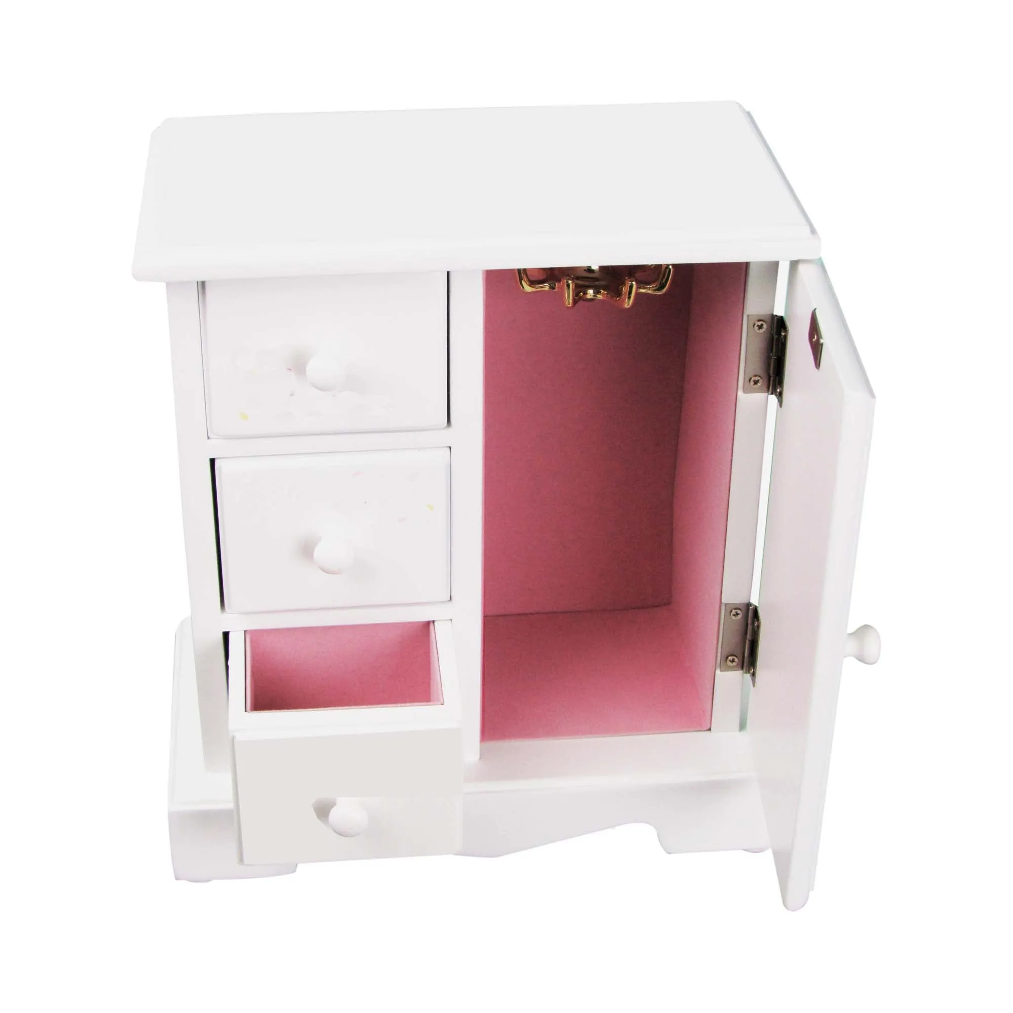 Jewelry Armoire - Coral Circle Monogram