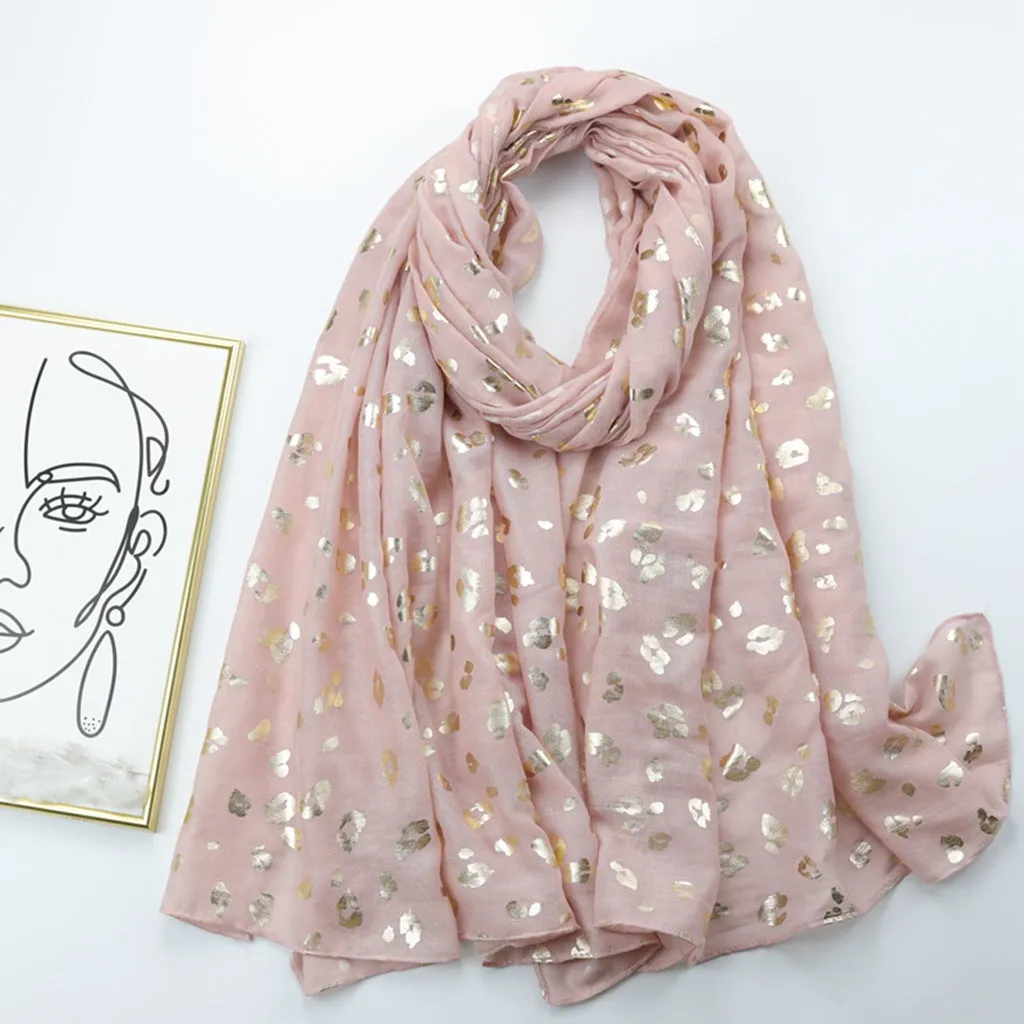 JY221206 Hot stamping leopard print printed scarf