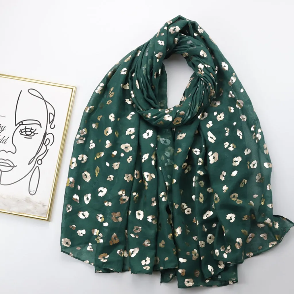 JY221206 Hot stamping leopard print printed scarf