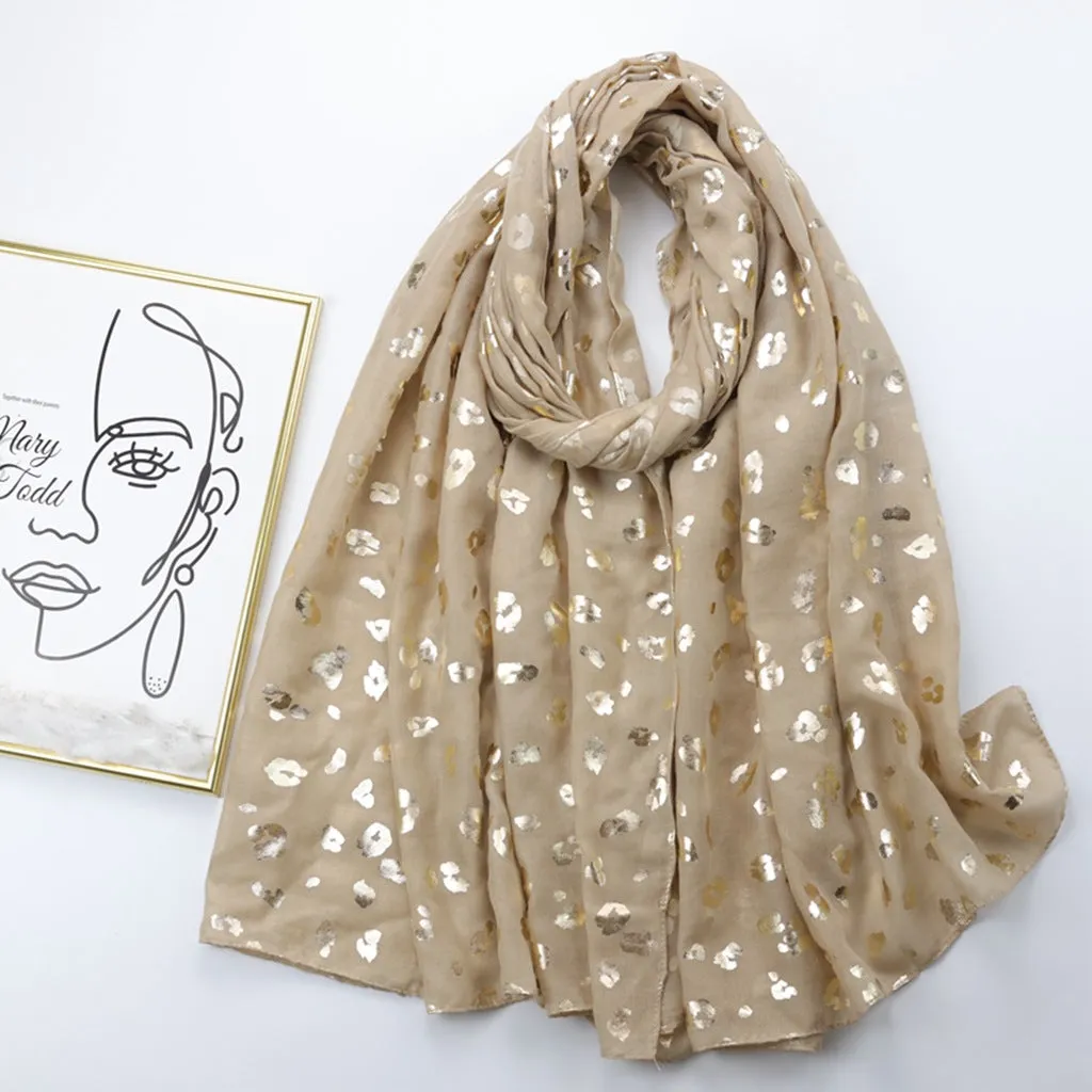 JY221206 Hot stamping leopard print printed scarf