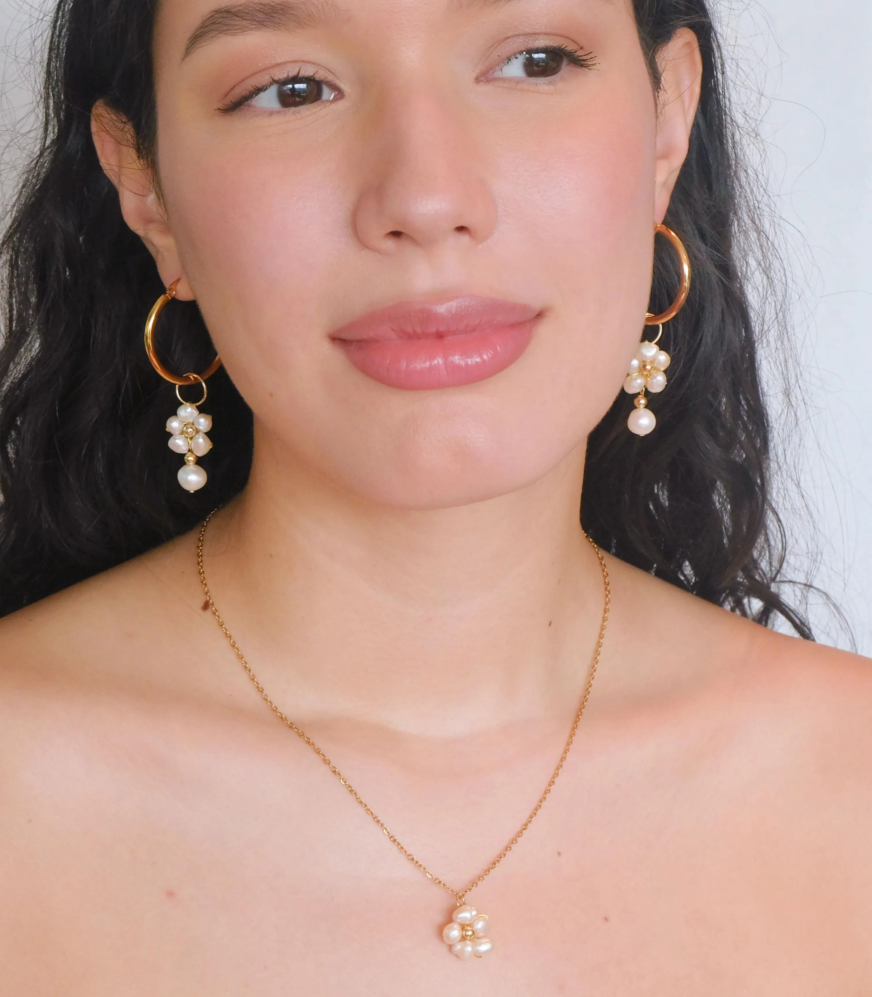 Kalachuchi 3-in-1 Drop Hoop Earrings