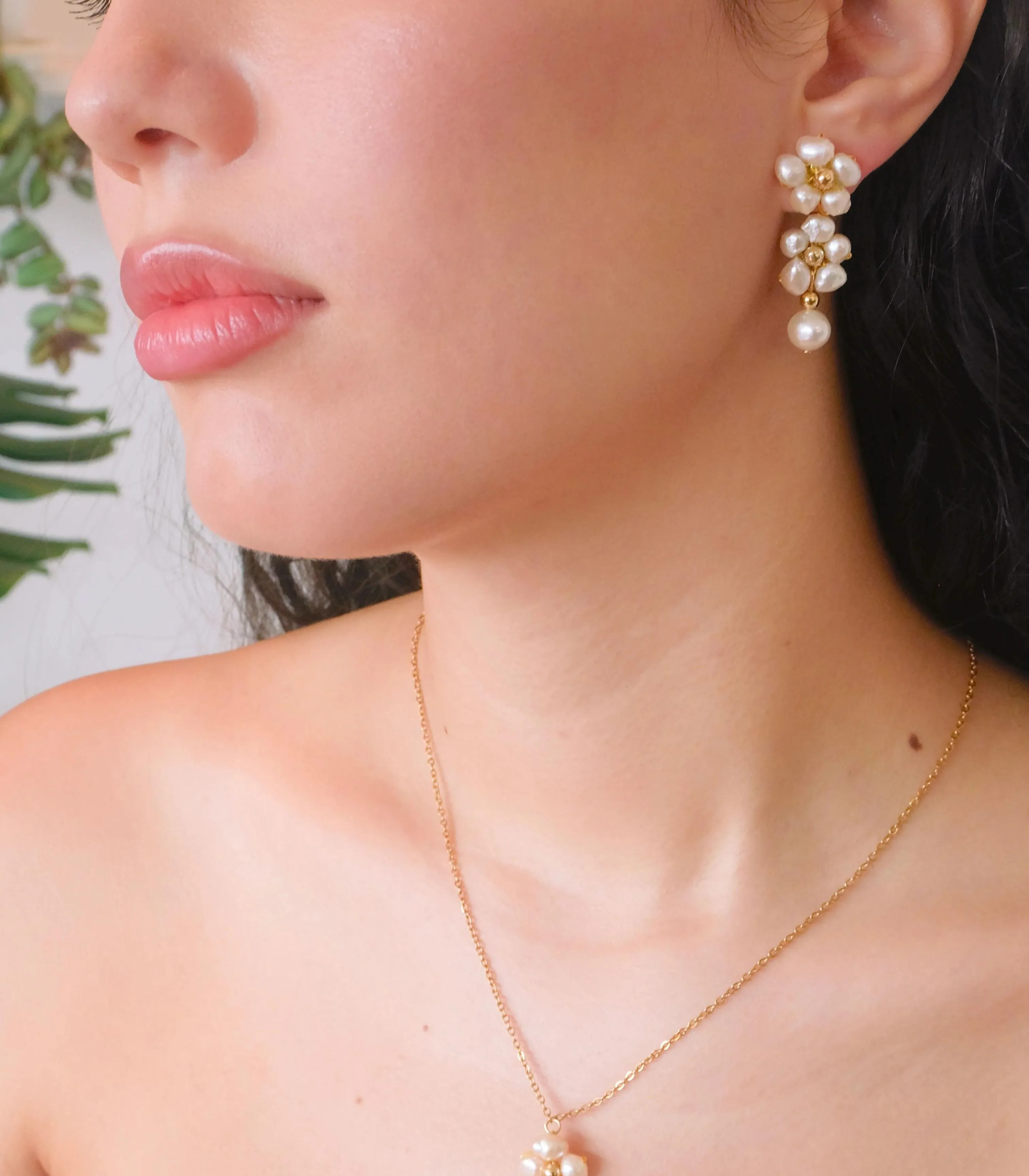 Kalachuchi 3-in-1 Drop Hoop Earrings