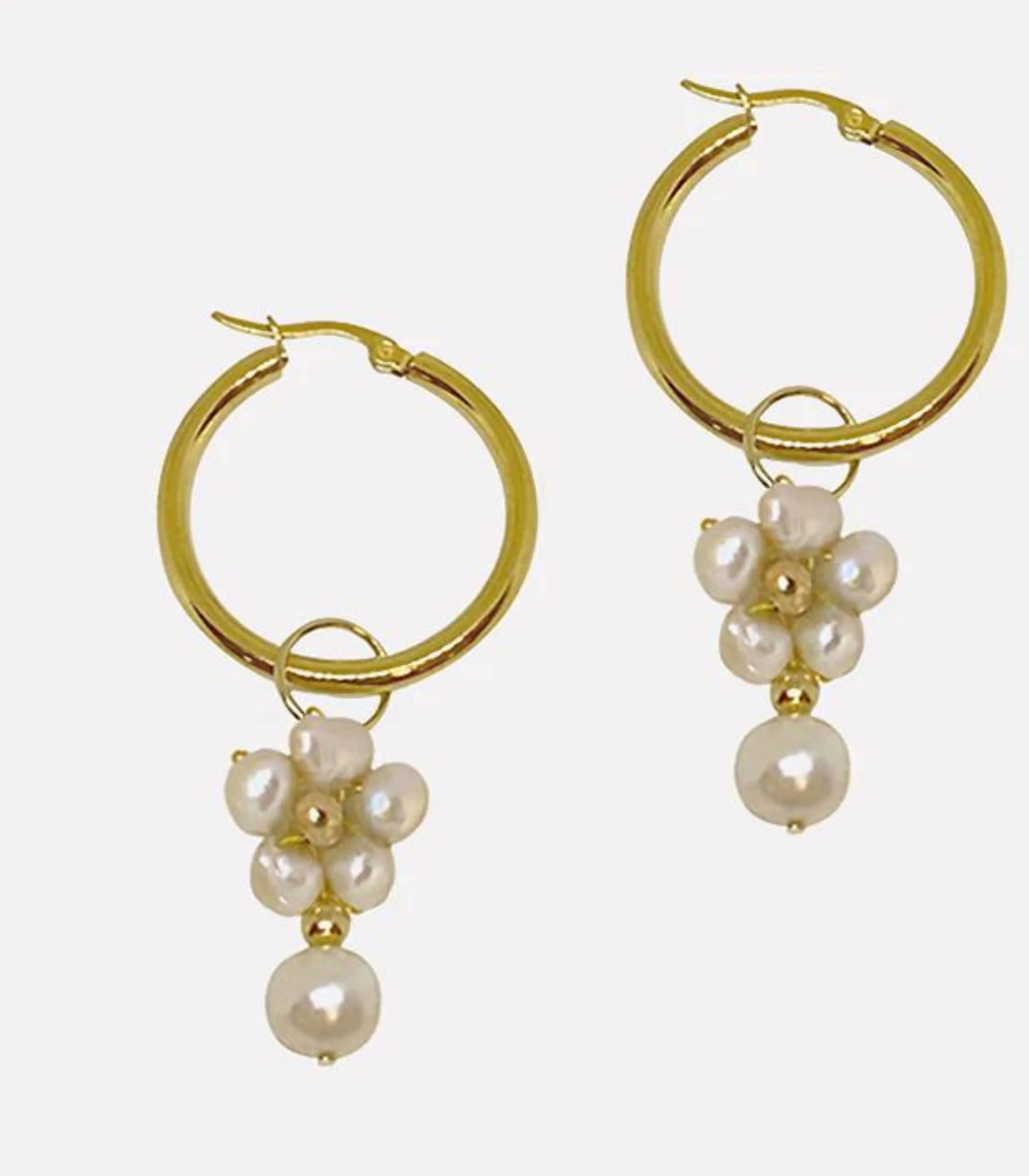 Kalachuchi 3-in-1 Drop Hoop Earrings