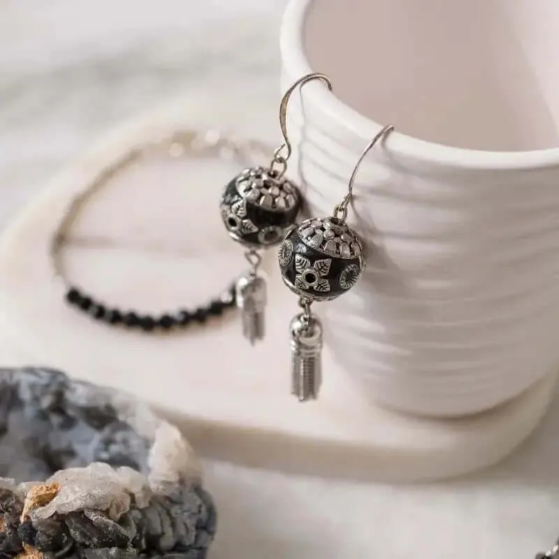 Kashmiri Boho Bead Earrings