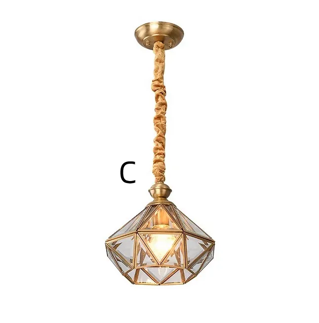 LED Copper American Style Pendant Light