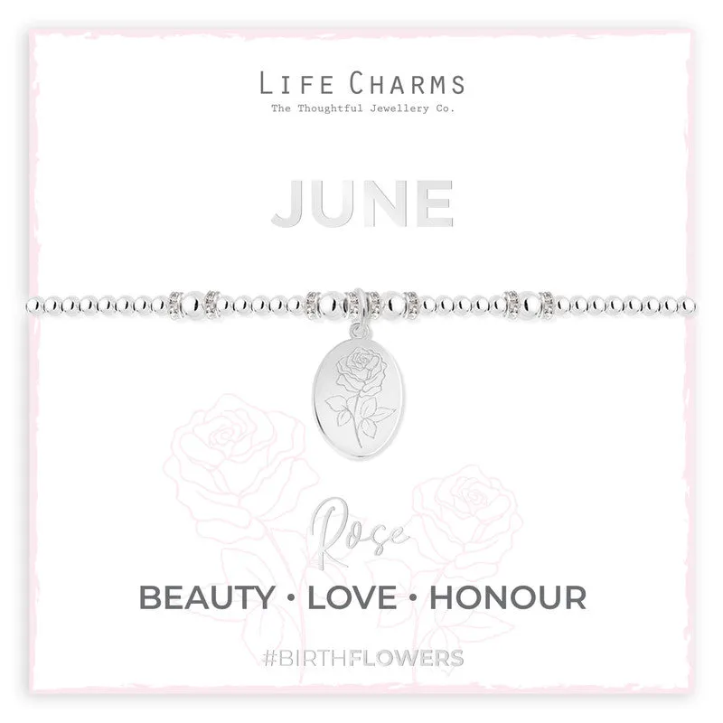 Life Charms - June Birth Flower Bracelet