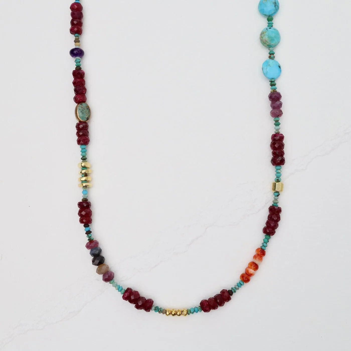 Long Ruby Circus Train Necklace