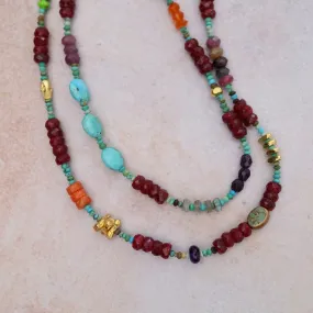 Long Ruby Circus Train Necklace