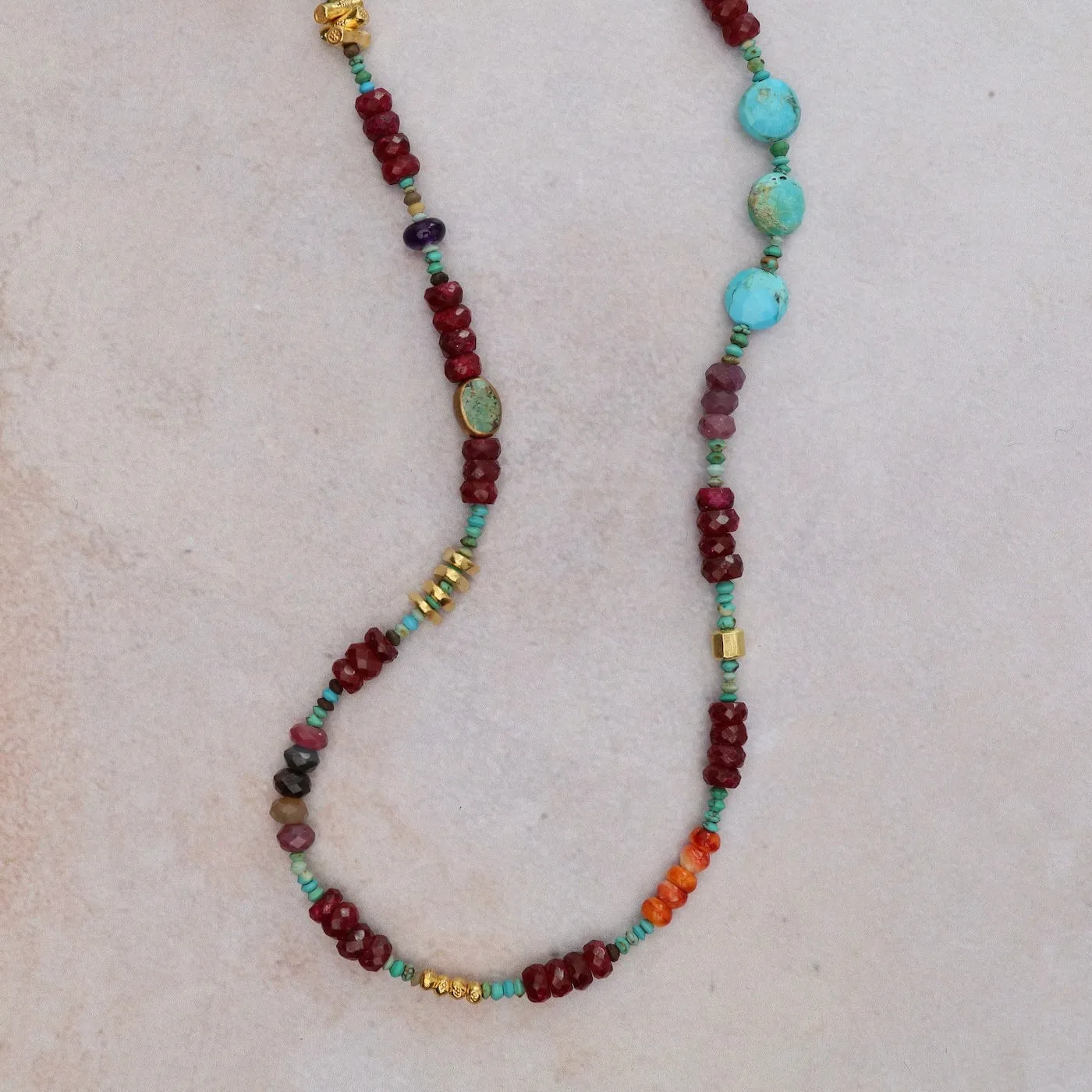 Long Ruby Circus Train Necklace