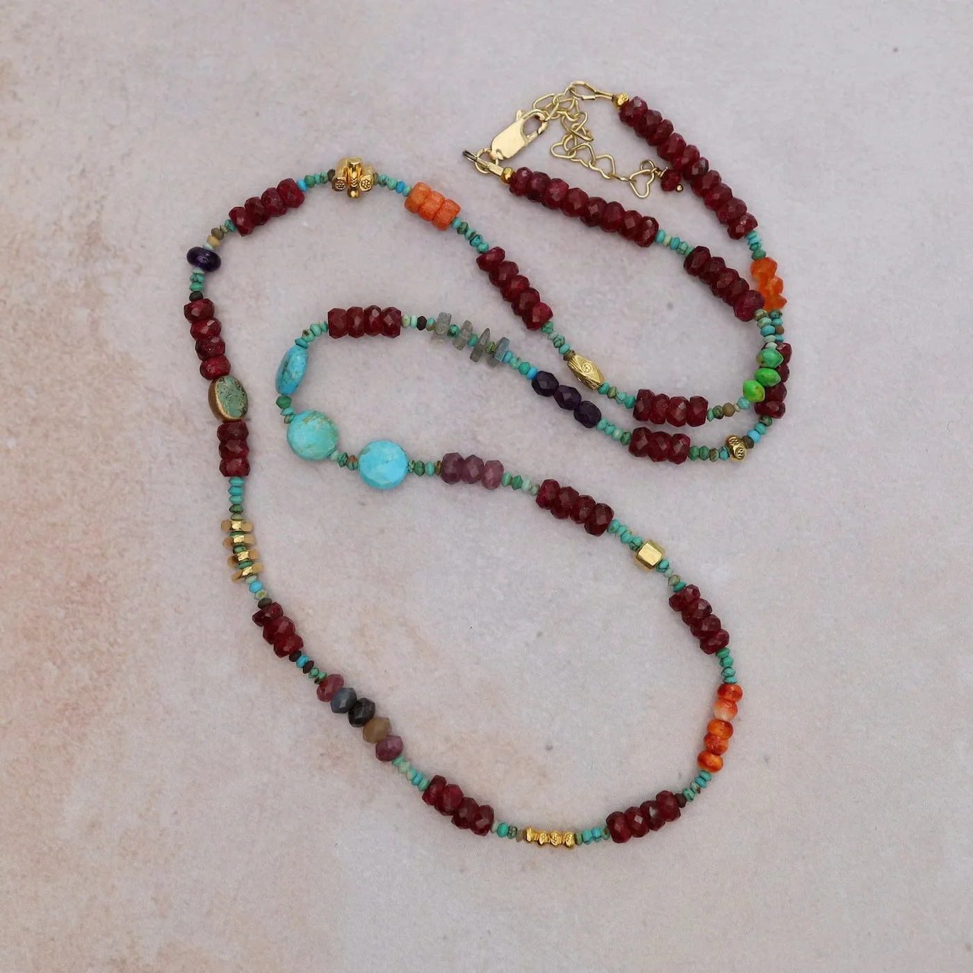 Long Ruby Circus Train Necklace